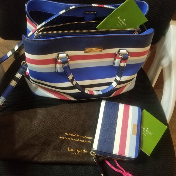 kate spade Handbags - KATE SPADE Laurel Striped Crossbody & Wallet Set
